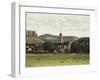 View of Ornans and its Bell Tower, C.1858-Gustave Courbet-Framed Giclee Print