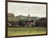 View of Ornans and its Bell Tower, C.1858-Gustave Courbet-Framed Giclee Print