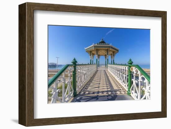 View of ornate bandstand on sea front, Brighton, East Sussex, England, United Kingdom, Europe-Frank Fell-Framed Photographic Print