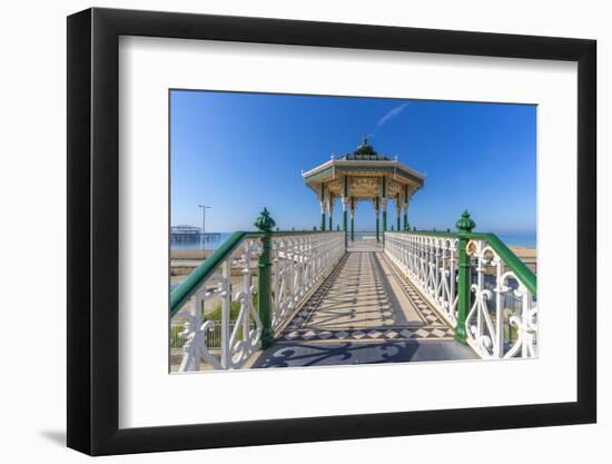 View of ornate bandstand on sea front, Brighton, East Sussex, England, United Kingdom, Europe-Frank Fell-Framed Photographic Print