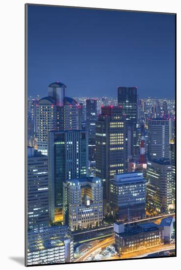 View of Osaka at Dusk, Kansai, Japan-Ian Trower-Mounted Photographic Print