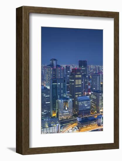 View of Osaka at Dusk, Kansai, Japan-Ian Trower-Framed Photographic Print