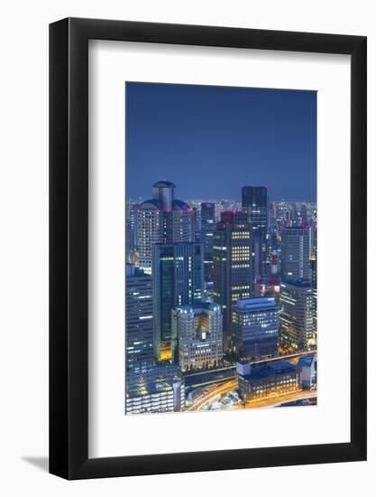 View of Osaka at Dusk, Kansai, Japan-Ian Trower-Framed Photographic Print