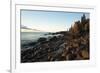 View of Otter Cliffs with Early Morning Light on the Boulders of the Rocky Shoreline-Eric Peter Black-Framed Photographic Print