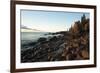 View of Otter Cliffs with Early Morning Light on the Boulders of the Rocky Shoreline-Eric Peter Black-Framed Photographic Print