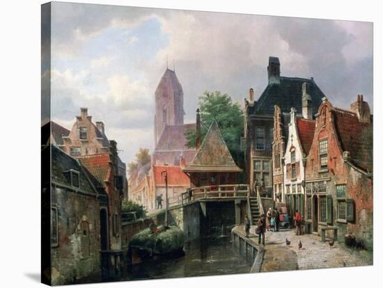 View of Oudewater, C1867-Hermanus Koekkoek-Stretched Canvas