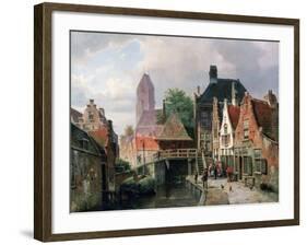 View of Oudewater, C1867-Hermanus Koekkoek-Framed Giclee Print