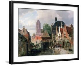 View of Oudewater, C1867-Hermanus Koekkoek-Framed Giclee Print