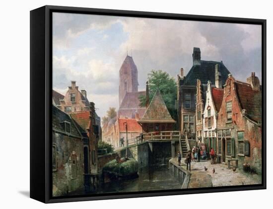 View of Oudewater, C1867-Hermanus Koekkoek-Framed Stretched Canvas