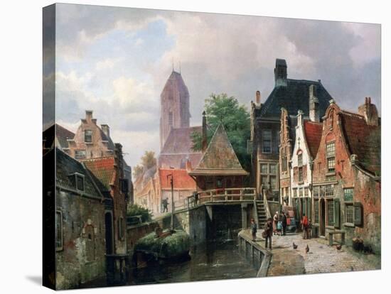 View of Oudewater, C1867-Hermanus Koekkoek-Stretched Canvas