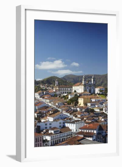 View of Ouro Preto, UNESCO World Heritage Site, Minas Gerais, Brazil, South America-Ian Trower-Framed Photographic Print