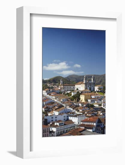 View of Ouro Preto, UNESCO World Heritage Site, Minas Gerais, Brazil, South America-Ian Trower-Framed Photographic Print