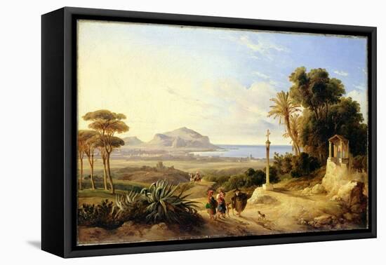View of Palermo, 1840-Consalvo Carelli-Framed Stretched Canvas