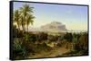 View of Palermo with Mount Pellegrino-August Wilhelm Julius Ahlborn-Framed Stretched Canvas