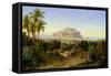 View of Palermo with Mount Pellegrino-August Wilhelm Julius Ahlborn-Framed Stretched Canvas