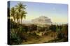 View of Palermo with Mount Pellegrino-August Wilhelm Julius Ahlborn-Stretched Canvas