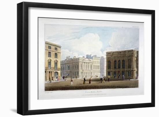 View of Pall Mall East, Westminster, London, 1827-Augustus Charles Pugin-Framed Giclee Print