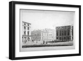 View of Pall Mall East, Westminster, London, 1827-Augustus Charles Pugin-Framed Giclee Print