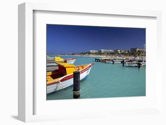 View of Palm Beach from the Fishing Pier Aruba-George Oze-Framed Photographic Print