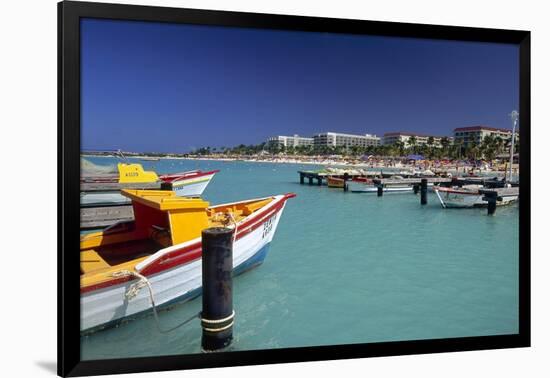 View of Palm Beach from the Fishing Pier Aruba-George Oze-Framed Photographic Print