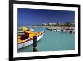 View of Palm Beach from the Fishing Pier Aruba-George Oze-Framed Photographic Print