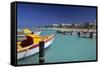 View of Palm Beach from the Fishing Pier Aruba-George Oze-Framed Stretched Canvas