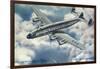 View of Pan American World Airways Lockheed Constellation Plane-Lantern Press-Framed Art Print