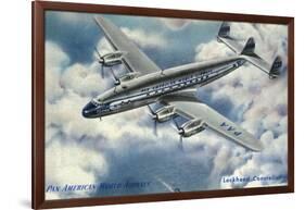 View of Pan American World Airways Lockheed Constellation Plane-Lantern Press-Framed Art Print