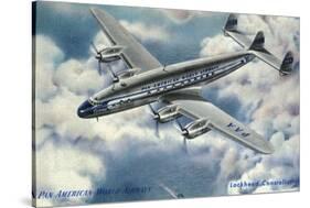 View of Pan American World Airways Lockheed Constellation Plane-Lantern Press-Stretched Canvas