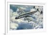 View of Pan American World Airways Lockheed Constellation Plane-Lantern Press-Framed Premium Giclee Print