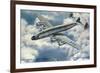 View of Pan American World Airways Lockheed Constellation Plane-Lantern Press-Framed Premium Giclee Print