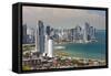 View of Panama City from Cerro Ancon.-Jon Hicks-Framed Stretched Canvas