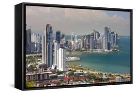 View of Panama City from Cerro Ancon.-Jon Hicks-Framed Stretched Canvas