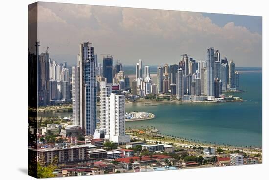 View of Panama City from Cerro Ancon.-Jon Hicks-Stretched Canvas
