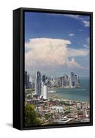 View of Panama City from Cerro Ancon.-Jon Hicks-Framed Stretched Canvas