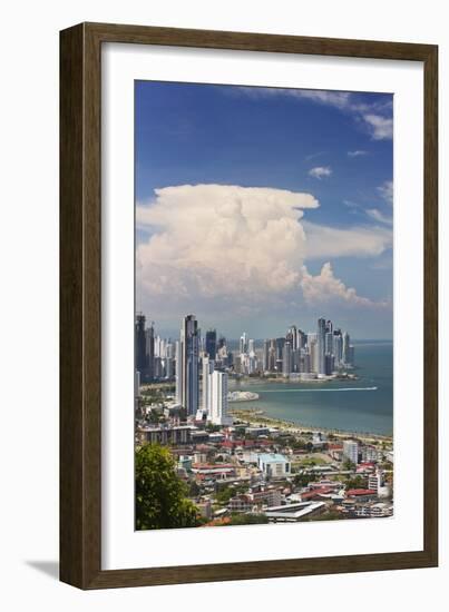 View of Panama City from Cerro Ancon.-Jon Hicks-Framed Photographic Print