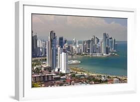 View of Panama City from Cerro Ancon.-Jon Hicks-Framed Photographic Print