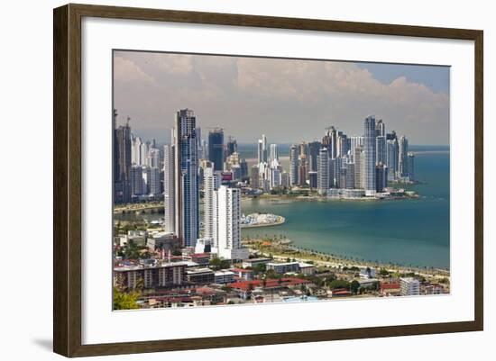 View of Panama City from Cerro Ancon.-Jon Hicks-Framed Photographic Print