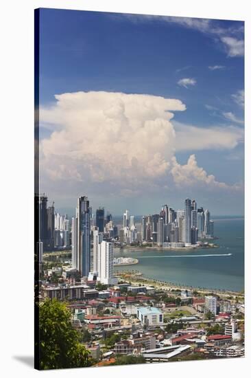 View of Panama City from Cerro Ancon.-Jon Hicks-Stretched Canvas