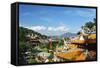 View of Pangkor Town and Fu Lin Kung Temple, Pulau Pangkor (Pangkor Island), Perak, Malaysia, Asia-Jochen Schlenker-Framed Stretched Canvas