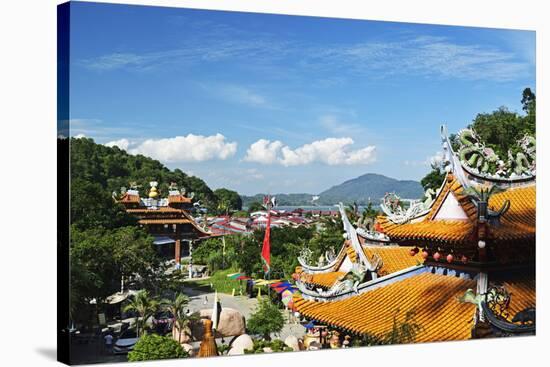 View of Pangkor Town and Fu Lin Kung Temple, Pulau Pangkor (Pangkor Island), Perak, Malaysia, Asia-Jochen Schlenker-Stretched Canvas