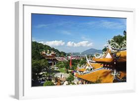 View of Pangkor Town and Fu Lin Kung Temple, Pulau Pangkor (Pangkor Island), Perak, Malaysia, Asia-Jochen Schlenker-Framed Photographic Print