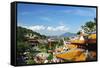 View of Pangkor Town and Fu Lin Kung Temple, Pulau Pangkor (Pangkor Island), Perak, Malaysia, Asia-Jochen Schlenker-Framed Stretched Canvas