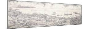 View of Papeete, Tahiti, Overlooking the Harbour Towards Moorea, Mid 19th Century (Pencil)-null-Mounted Giclee Print