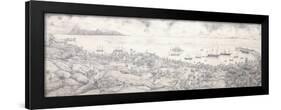 View of Papeete, Tahiti, Overlooking the Harbour Towards Moorea, Mid 19th Century (Pencil)-null-Framed Giclee Print