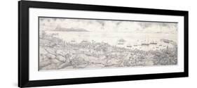 View of Papeete, Tahiti, Overlooking the Harbour Towards Moorea, Mid 19th Century (Pencil)-null-Framed Giclee Print