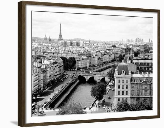 View of Paris and Seine river-Vadim Ratsenskiy-Framed Art Print