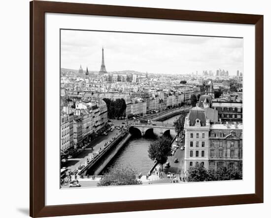 View of Paris and Seine river-Vadim Ratsenskiy-Framed Art Print