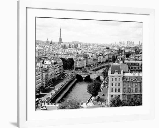 View of Paris and Seine river-Vadim Ratsenskiy-Framed Art Print