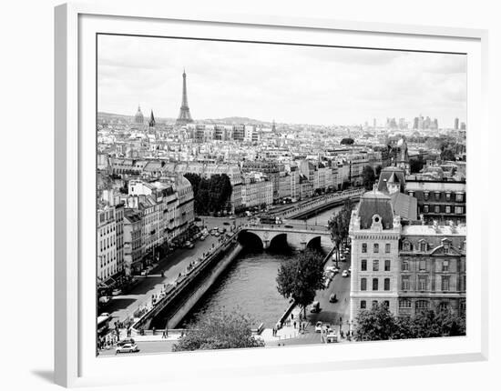 View of Paris and Seine river-Vadim Ratsenskiy-Framed Art Print